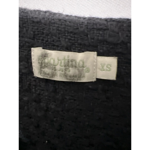 Spartina Black Textured Jacket with Fringe Details - Picture 2 of 3